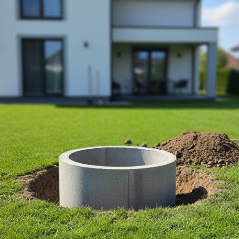 Vykopaná studna v zemi